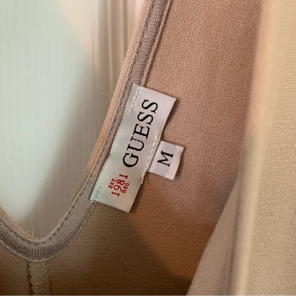 Guess Colorblock Sleeveless Tan and White Bodycon Dress, size M - Picture 3 of 7
